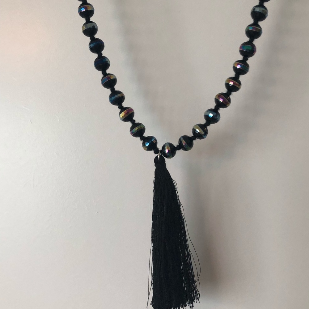 Black tassel necklace